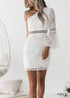 White Lace Crochet Boho Mini Dress Amy